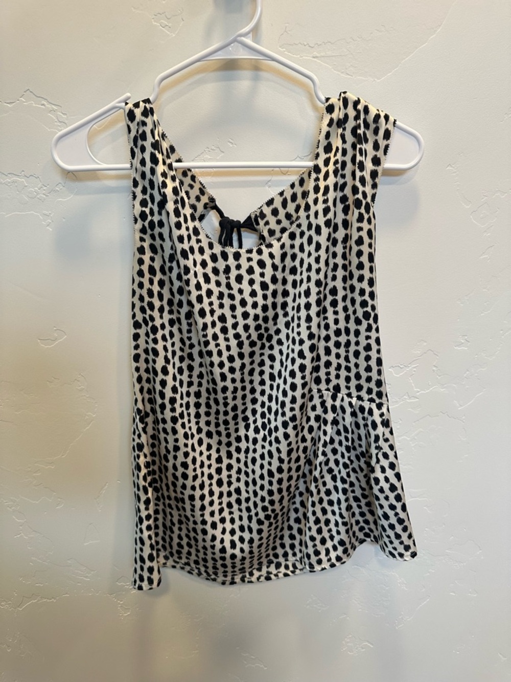Ann Taylor Black and White Dot Print Sleeveless Camisole